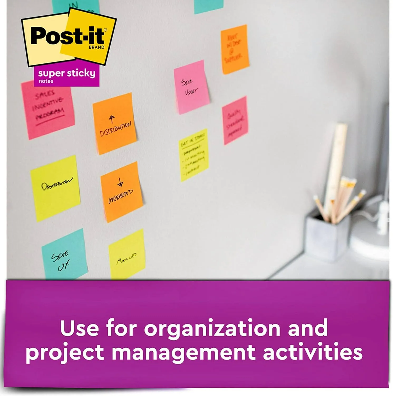 Post-it Super Sticky Pop Up Notes, 3 x 3 in, 10 Pads, 90 Sheets/Pad - Energy Boost Collection
