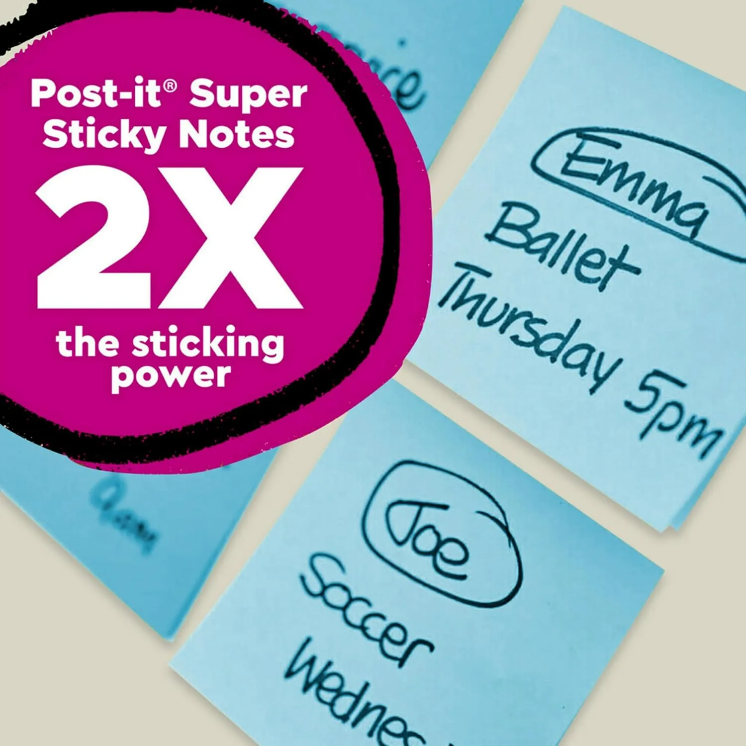 Post-it 100% Recycled Paper Super Sticky Notes, 3 in. x 3 in.
