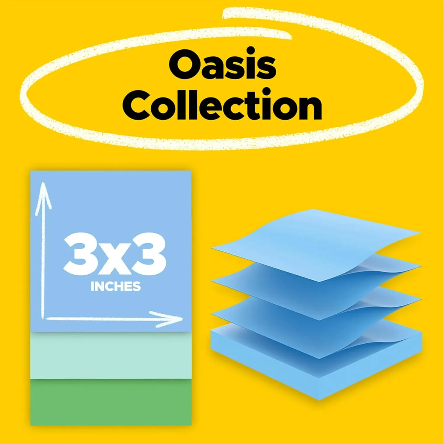 Post-it Super Sticky Pop-Up Notes, 3 x 3 in, 70 Sheets/Pad, Oasis Collection