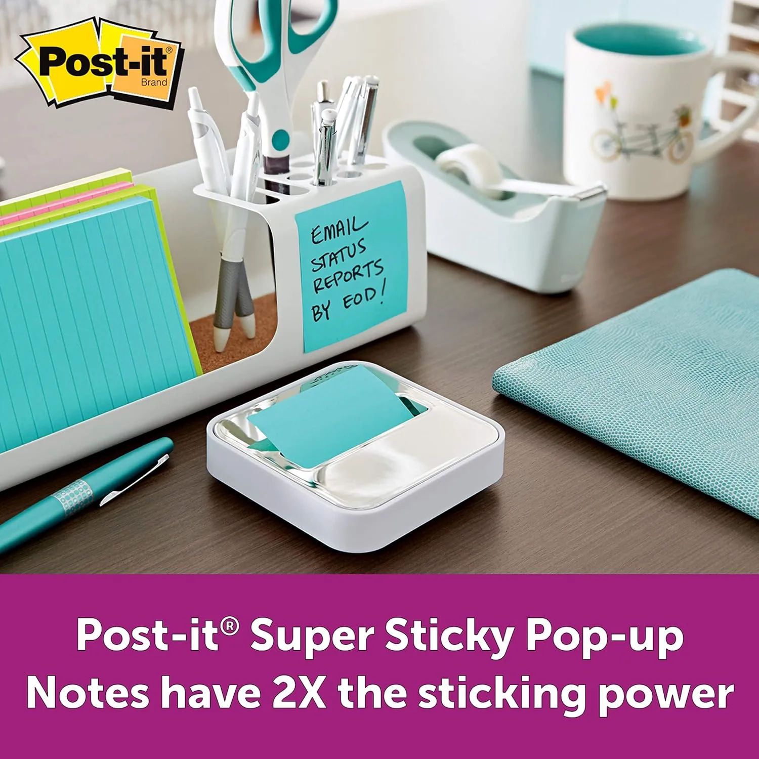 Post-it Super Sticky Pop-up Notes, 3 x 3 in, 6 Pads (Supernova Neons)