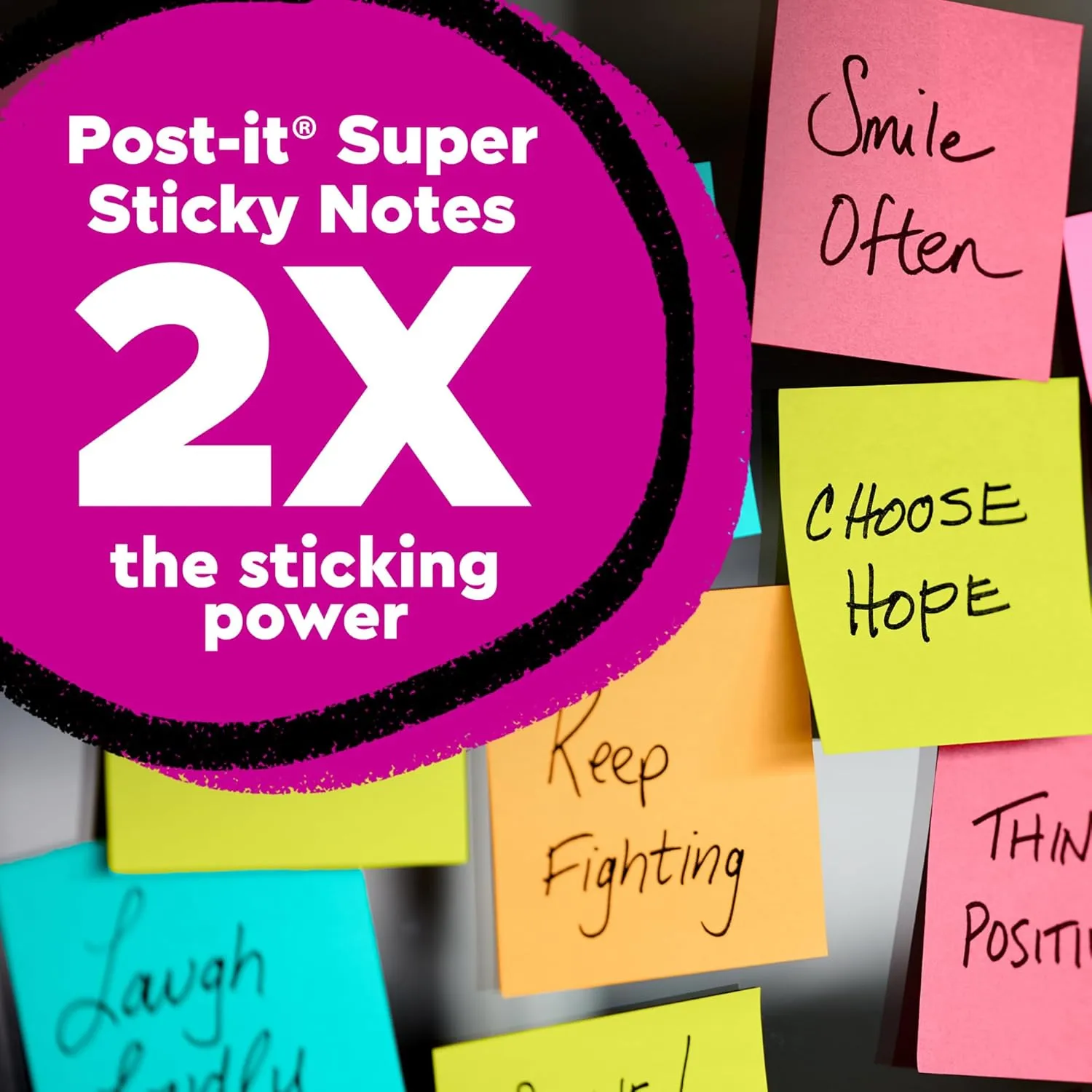 Post-it Super Sticky Pop-up Notes, 3 in x 3 in, Assorted, Pack of 10 Pads