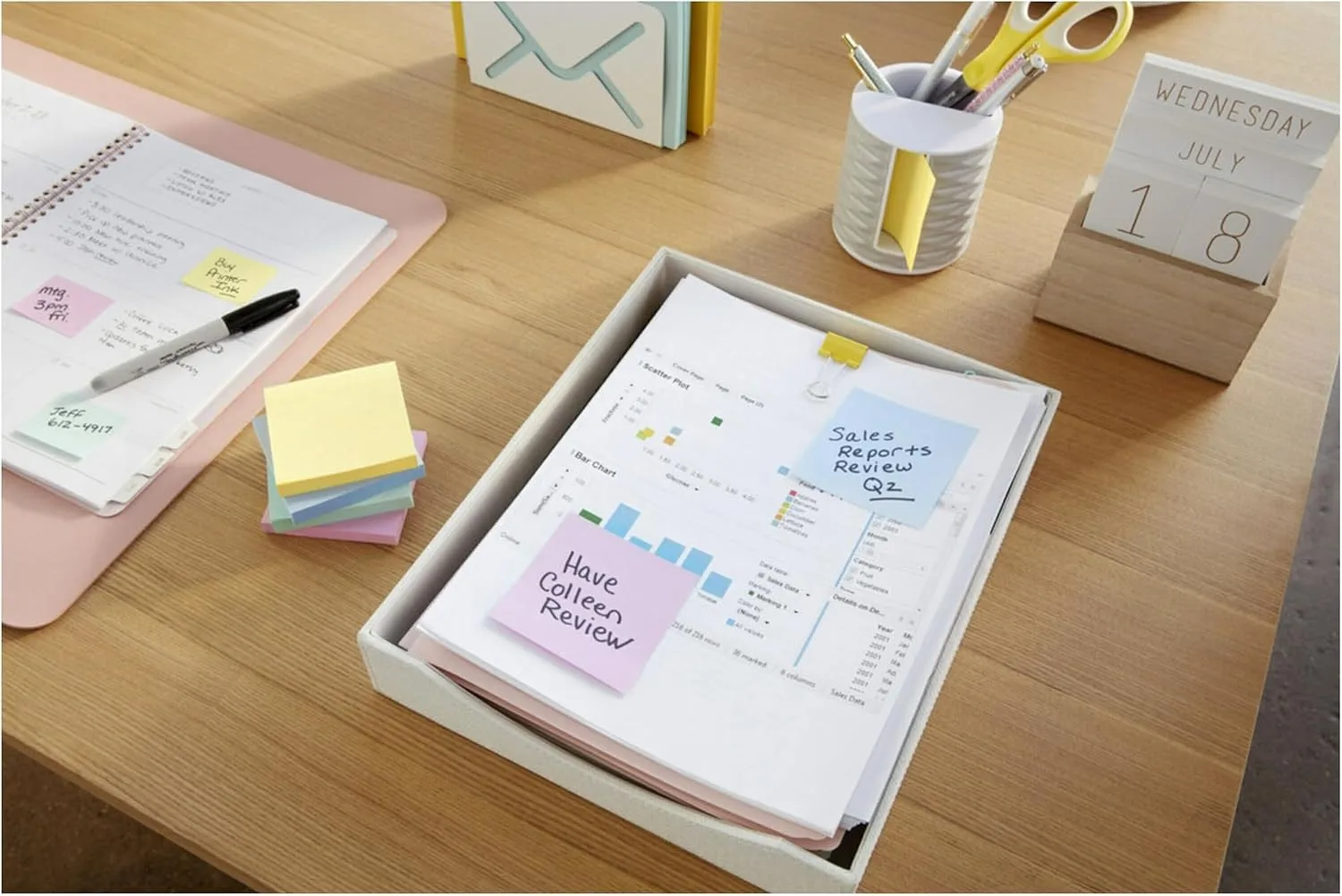 Post-it Super Sticky 100% Recycled Pop-up Notes, 3 in x 3 in, Wanderlust Pastels
