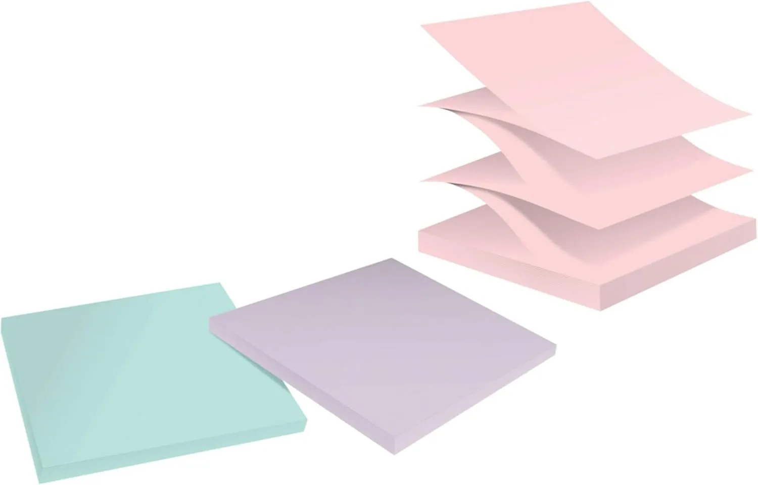 Post-it Super Sticky 100% Recycled Pop-up Notes, 3 in x 3 in, Wanderlust Pastels