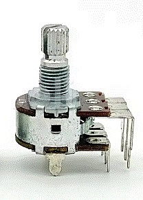 20K Dual Potentiometer, Right Angel PC Mount, 15mm Shaft 20K Dual Potentiometer, Right Angel PC Mount, 15mm Shaft