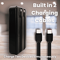 22.5W Fast Charging Power Bank 20,000mAh – Portable Charger with Built-in Cables & LED Display
