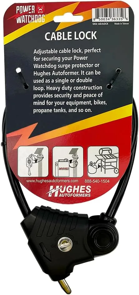 Power Watchdog ADJLOCK 36 inch Adjustable Heavy Duty Cable Lock with 2 Keys