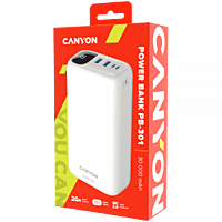 CANYON power bank PB-301 LED 30000 mAh PD 20W QC 3.0 White