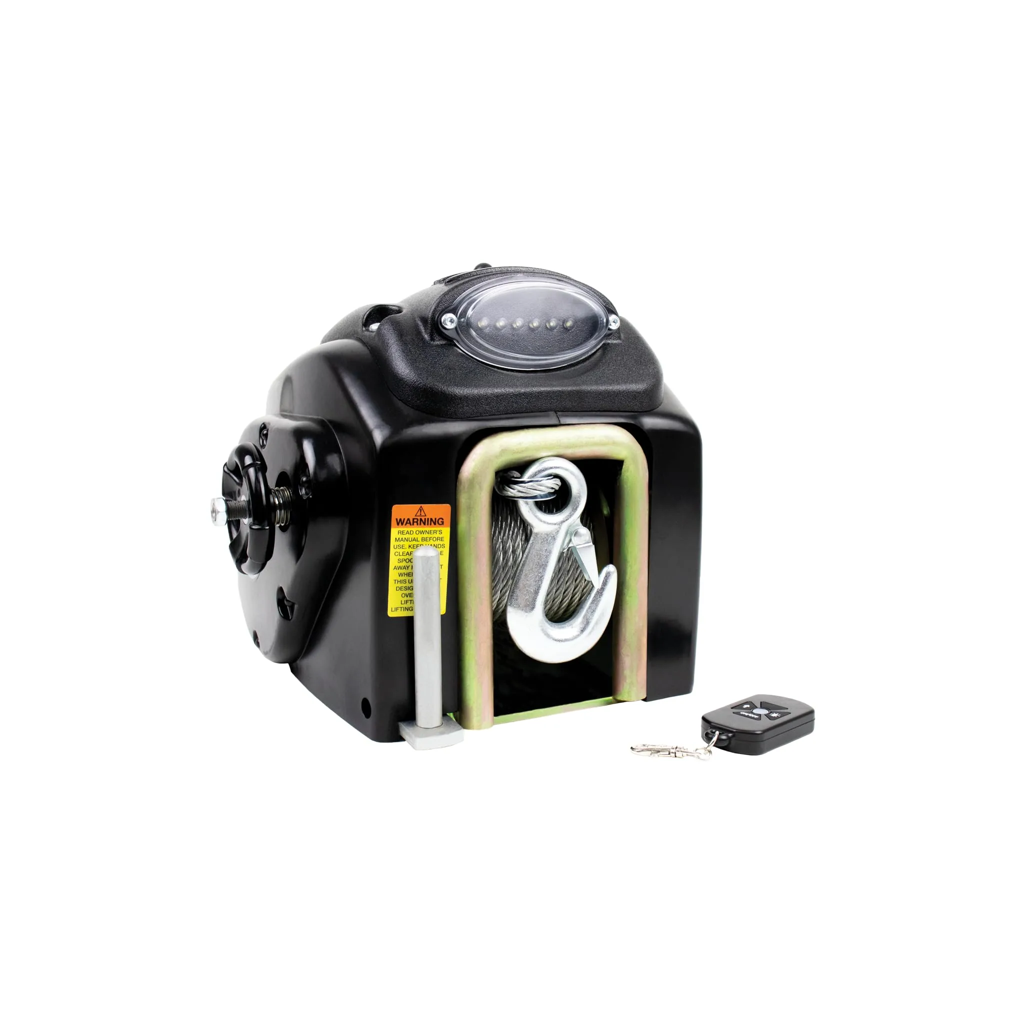 Powerwinch RC23 Electric Trailer Winch for Boat Trailers with 20' Strap, Remote Control, LED Light, 6250lb Max Boat Weight