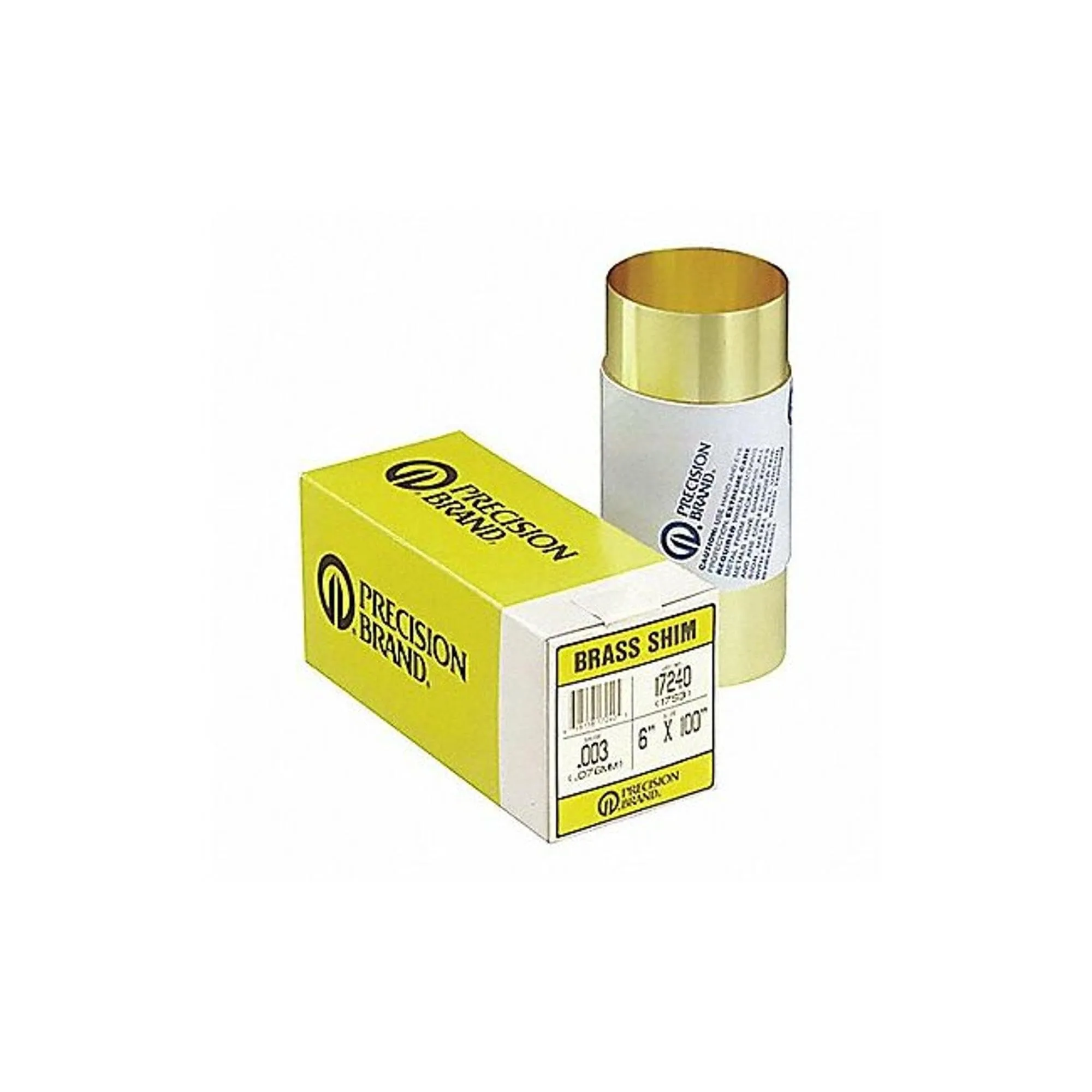Precision Brand 17S5 Brass Shim Stock, 6 x 100 Roll, 260 Alloy Brass, 0.005