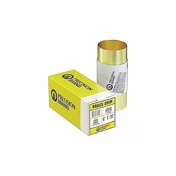 Precision Brand 17S5 Brass Shim Stock, 6 x 100 Roll, 260 Alloy Brass, 0.005