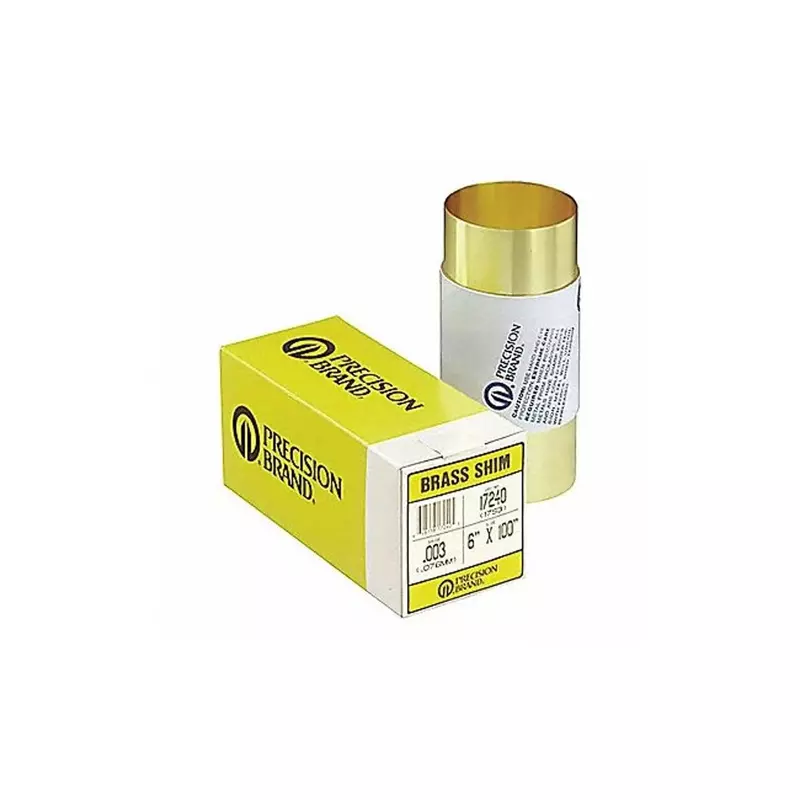 Precision Brand 17S5 Brass Shim Stock, 6 x 100 Roll, 260 Alloy Brass, 0.005
