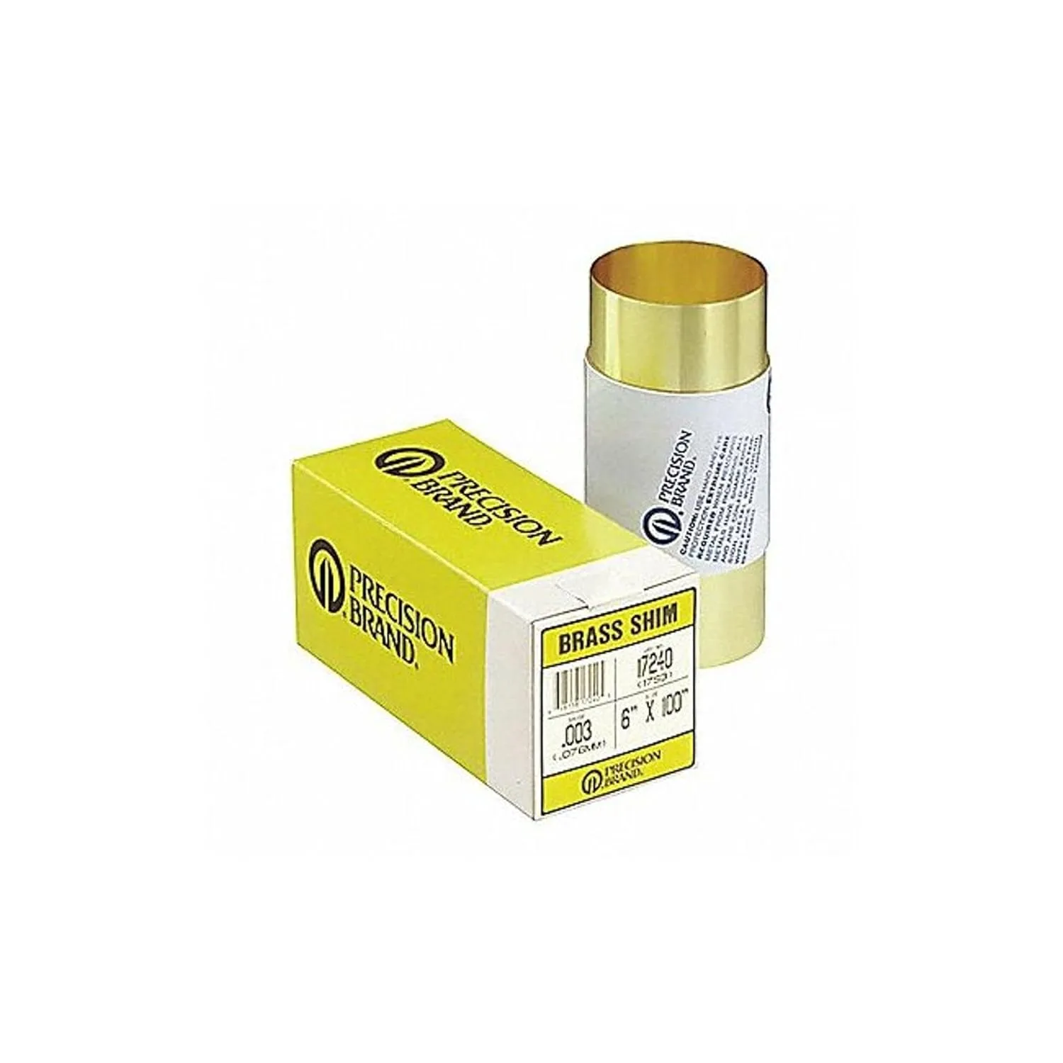 Precision Brand 17S5 Brass Shim Stock, 6 x 100 Roll, 260 Alloy Brass, 0.005