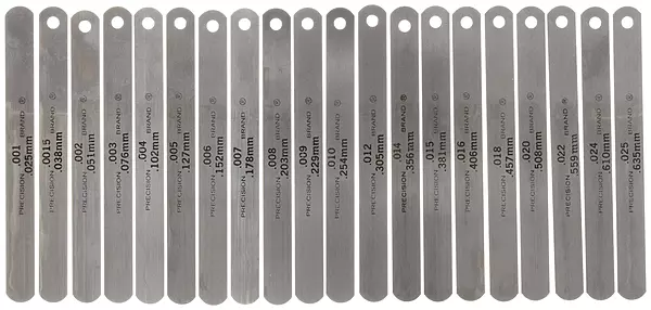 Precision Brand 19740 Steel Thickness Feeler Gage Poc-Kit Assortment, 1/2" Width, 5" Length, 20 Blades