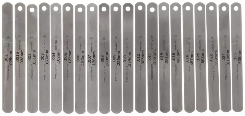 Precision Brand 19740 Steel Thickness Feeler Gage Poc-Kit Assortment, 1/2" Width, 5" Length, 20 Blades