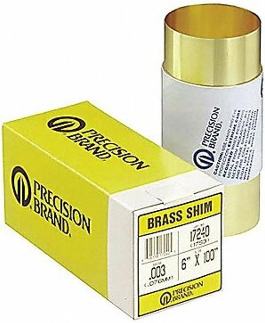 Brass Shim Stock Rolls - 17s10 .010 brass shimstock 6"x100"