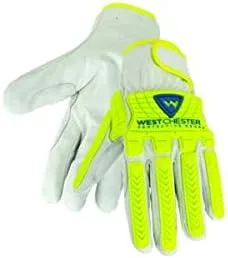 West Chester 9916/M Premium Goat Driver with Hi-Vis 5mm Tpr's On The Boh & Fingers Pair