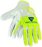 West Chester 9916/M Premium Goat Driver with Hi-Vis 5mm Tpr's On The Boh & Fingers Pair