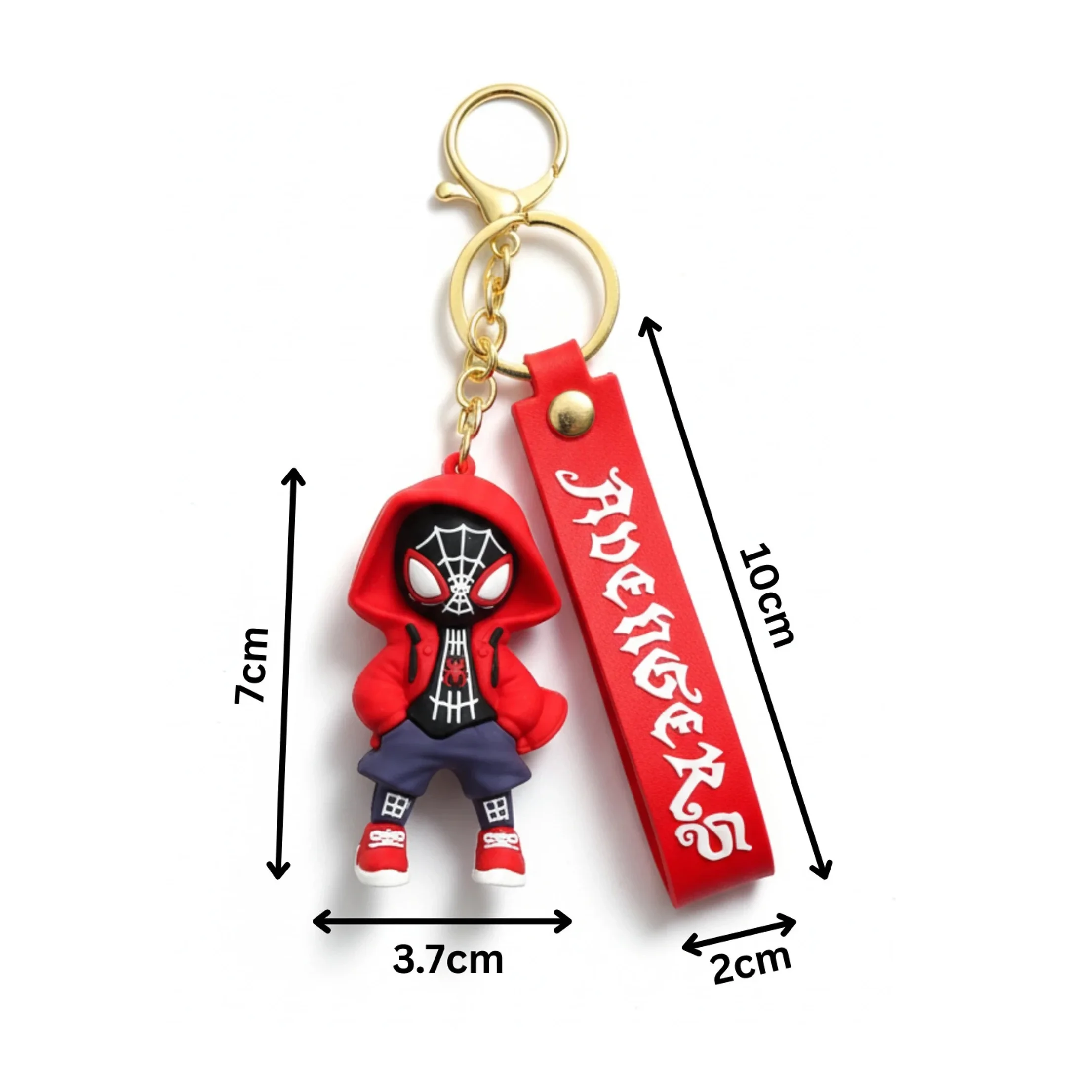 Superhero 3D Spider Man with Black Hoodie Keychain
