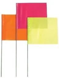4"X5" 36" Wire Stake Flag Yellow