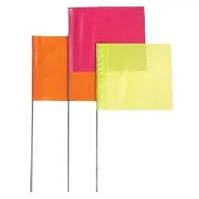 Presco 36" Length, 5" Width x 4" Height, Pink Glo Stake Flag, 100 per Bundle