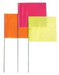 4"X5" 36" Wire Stake Flag Yellow