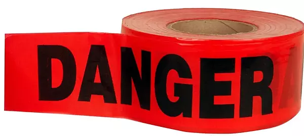 Keson SB3102R21 DANGER DANGER DANGER (3 IN X 1000 FT RED POLY) STANDARD BARRICADE TAPE case of 8