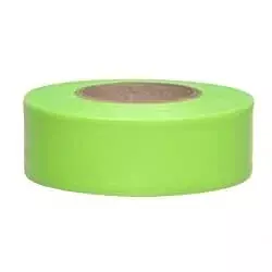 Presco 764-TFLG 1.18 in. x 150 ft.Taffeta Roll Flagging Tape- Lime Glo