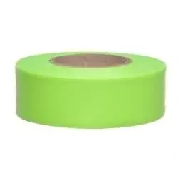 Presco 764-TFLG 1.18 in. x 150 ft.Taffeta Roll Flagging Tape- Lime Glo