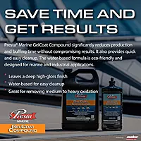 Presta Marine GelCoat Compound for Marine and Industrial Use, VOC Compliant/Water-Based/Reduces Buffing Time/Removes