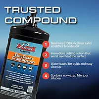 Presta Marine GelCoat Compound for Marine and Industrial Use, VOC Compliant/Water-Based/Reduces Buffing Time/Removes