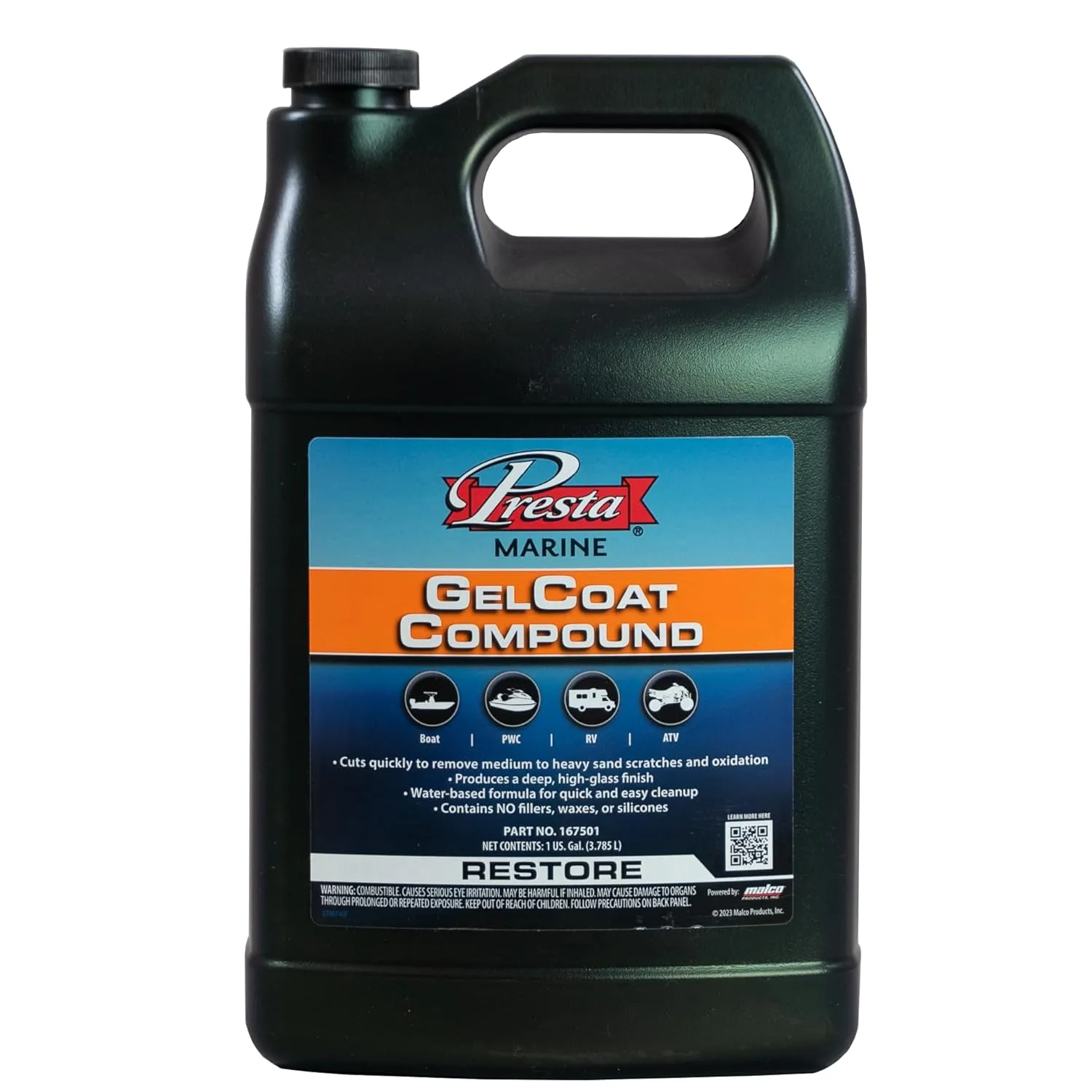 PRESTA Marine Gel Coat Compound - VOC-Compliant Water-Based
