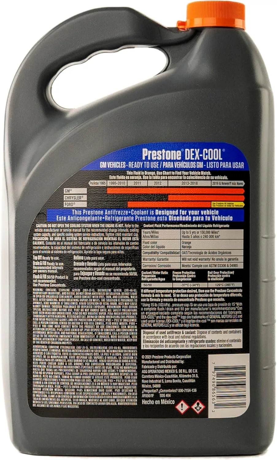 Prestone AF850 Dex-Cool 50/50 Antifreeze - 1 Gallon