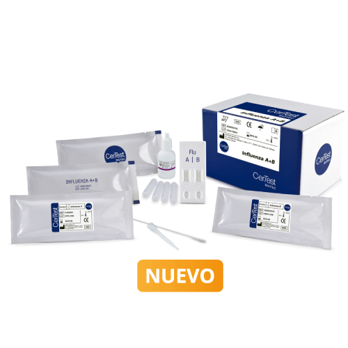 Prueba para detección de Influenza A+B en Cassette - Caja con 20 pruebas - CerTest