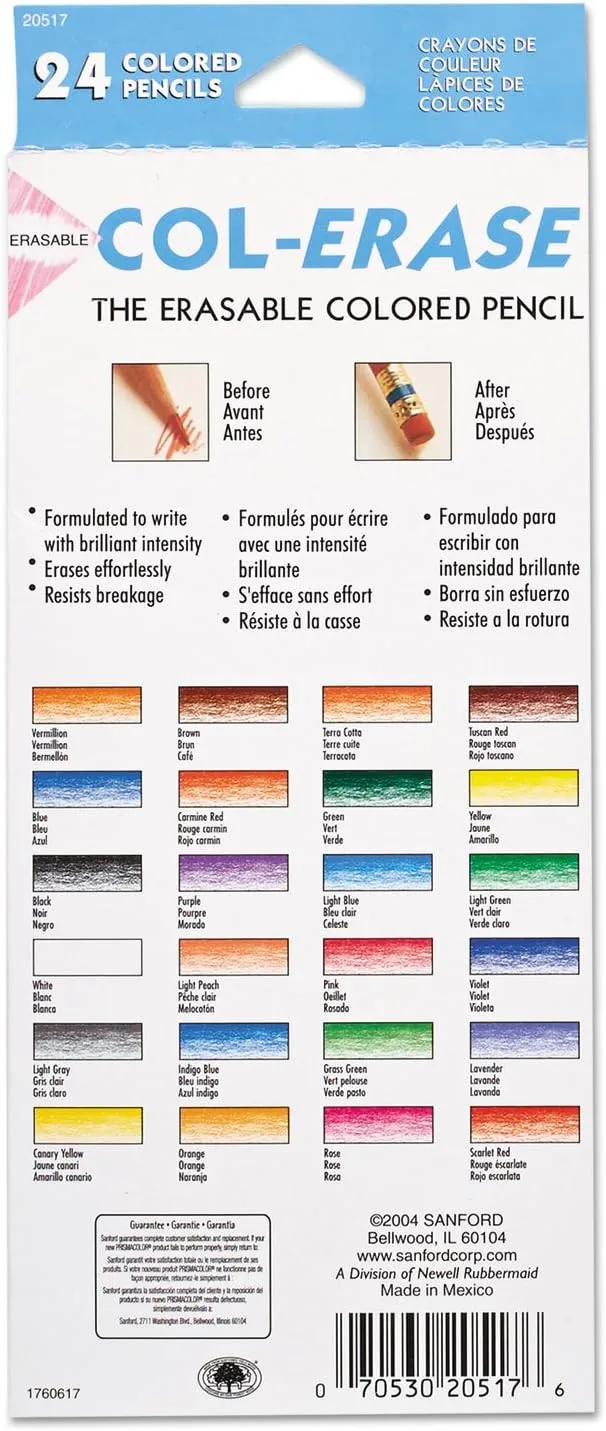 Prismacolor Col-Erase Erasable Colored Pencils