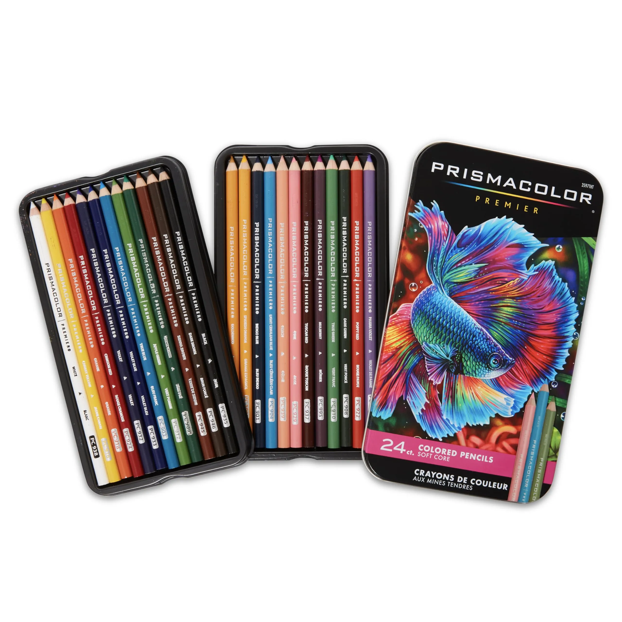 Prismacolor Premier Colored Pencils, Soft Core, Assorted Colors, 24 Count