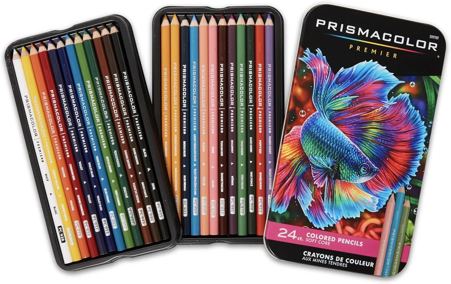 Prismacolor Premier Colored Pencils, Soft Core, Assorted Colors, 24 Count