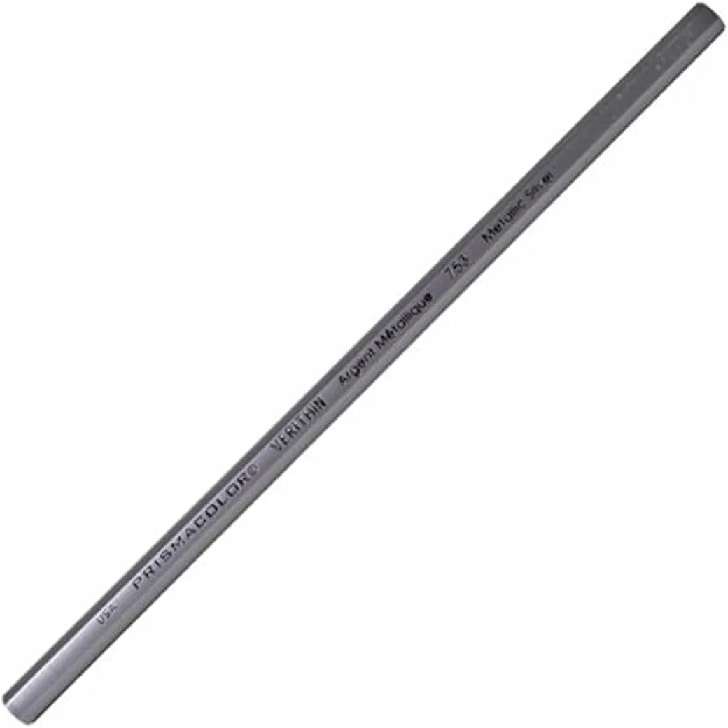 Prismacolor Verithin Colored Pencils, Metallic Silver, (02460) ( Pack Of 12 ) 1 Count (Pack of 12) Silver Standard Packaging