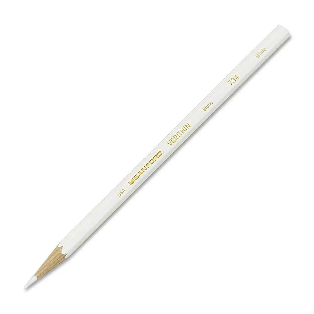 Sanford Verithin Colored Pencils - White Lead - White Barrel - 12 / Dozen