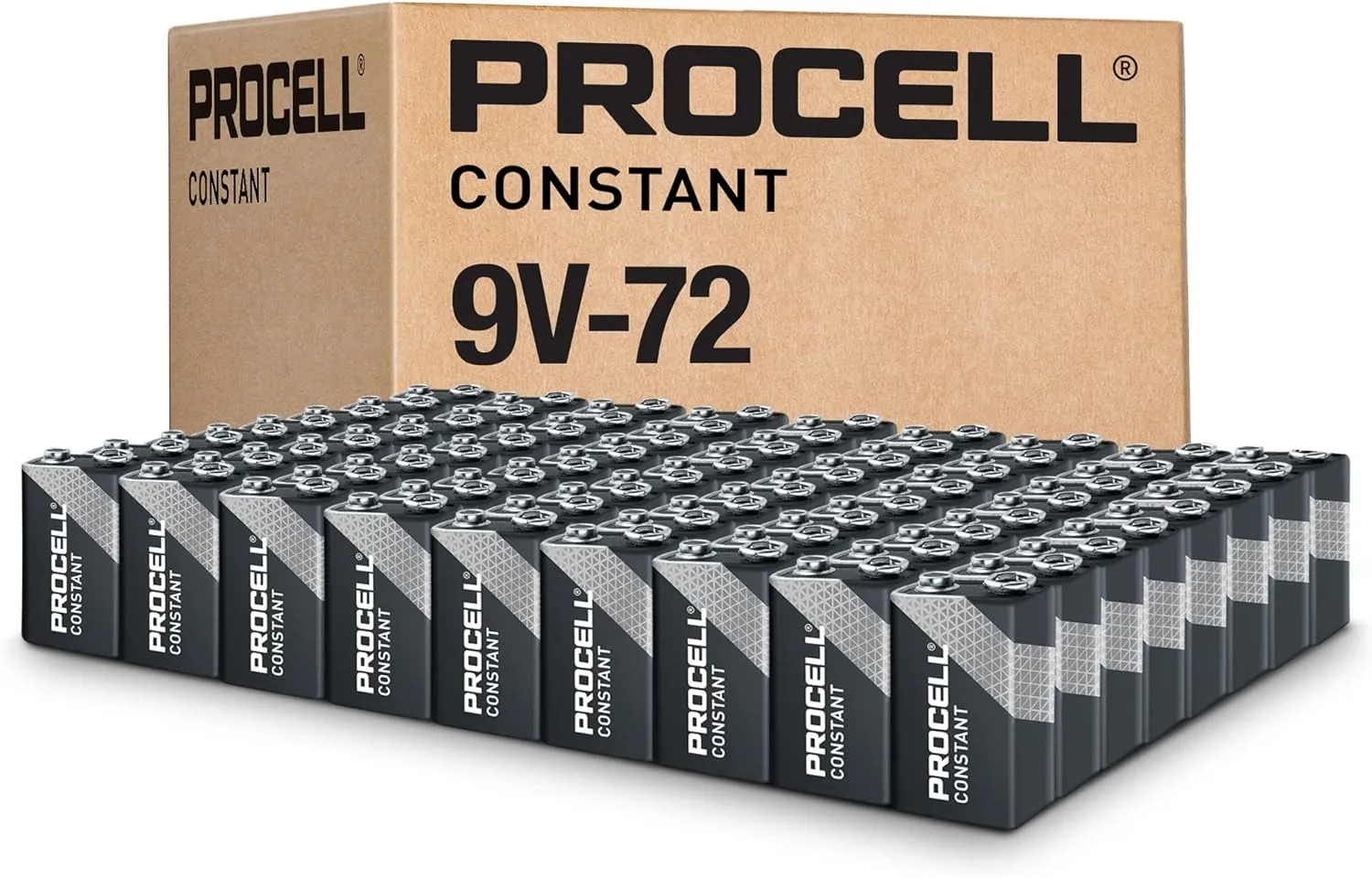 PROCELL Constant 9V Long-Lasting Alkaline Batteries (72 Pack), 5-Year Shelf Life