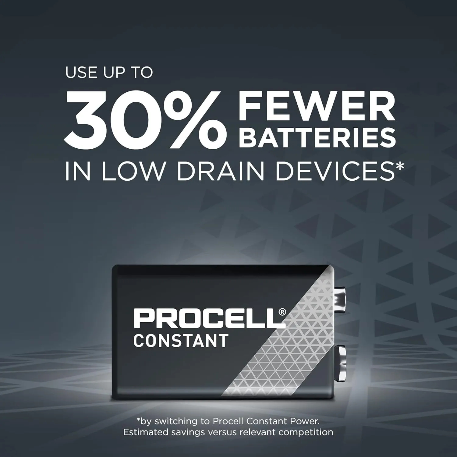 PROCELL Constant 9V Long-Lasting Alkaline Batteries (72 Pack), 5-Year Shelf Life