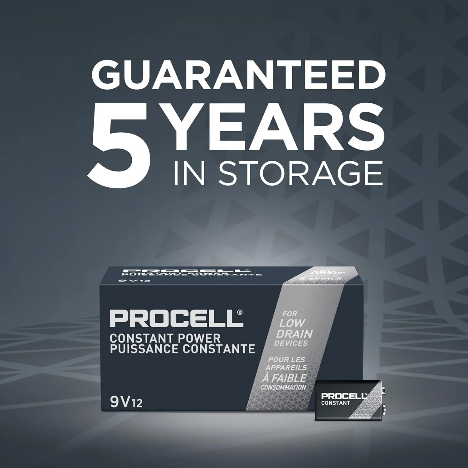 PROCELL Constant 9V Long-Lasting Alkaline Batteries (72 Pack), 5-Year Shelf Life