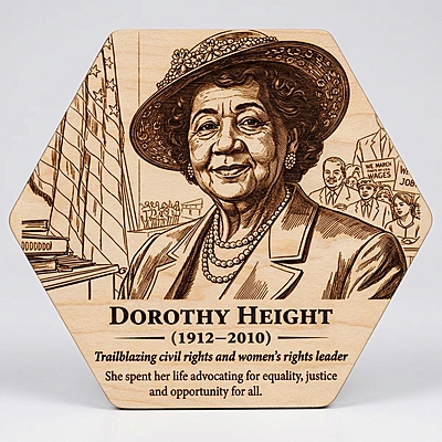 Imprinted History Hexagon Wooden Coasters