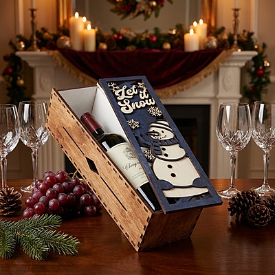 Let It Snow Winter Wine Box Let It Snow Winter Wine Box