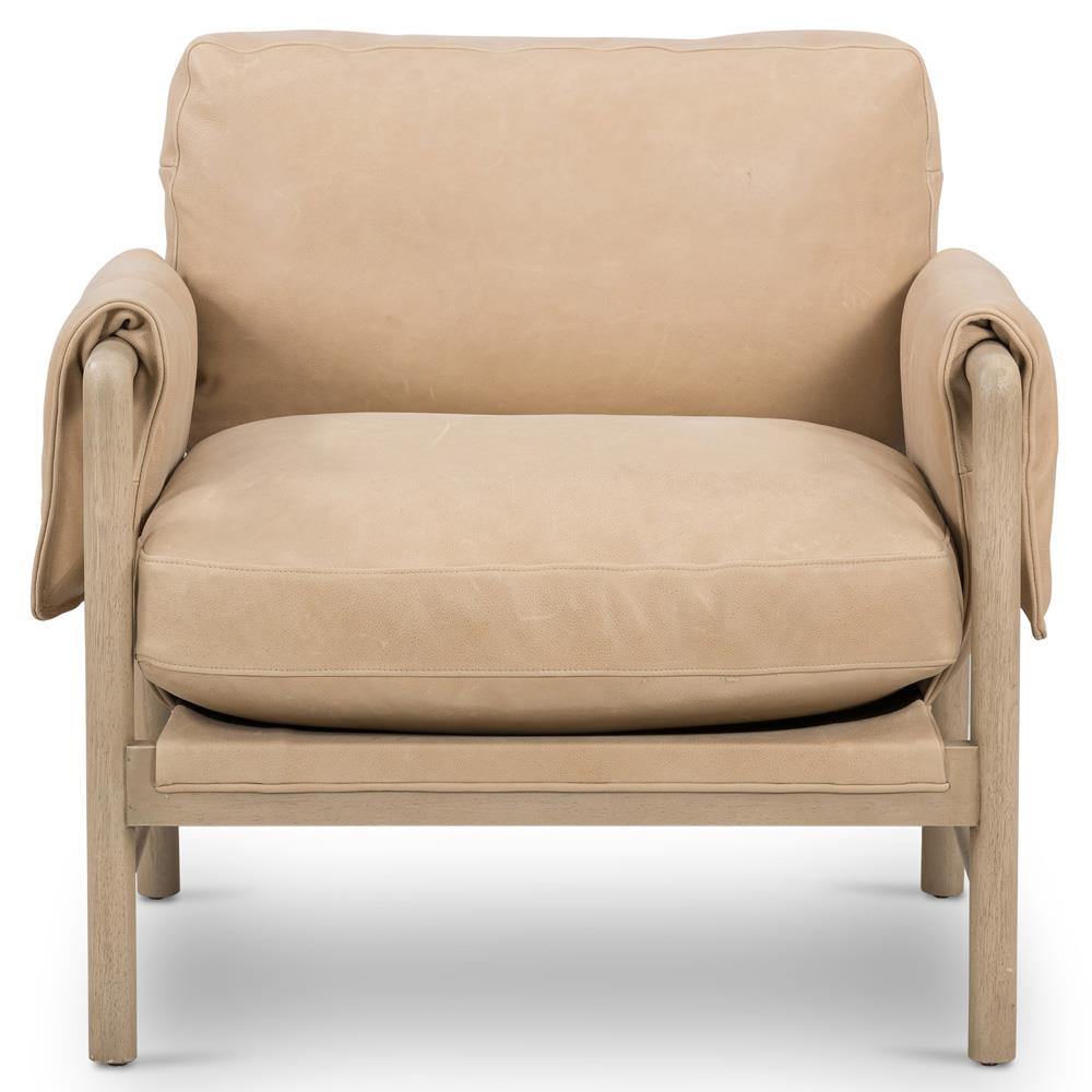 Henry Rustic Lodge Brown Upholstered Wood Frame Arm Chair