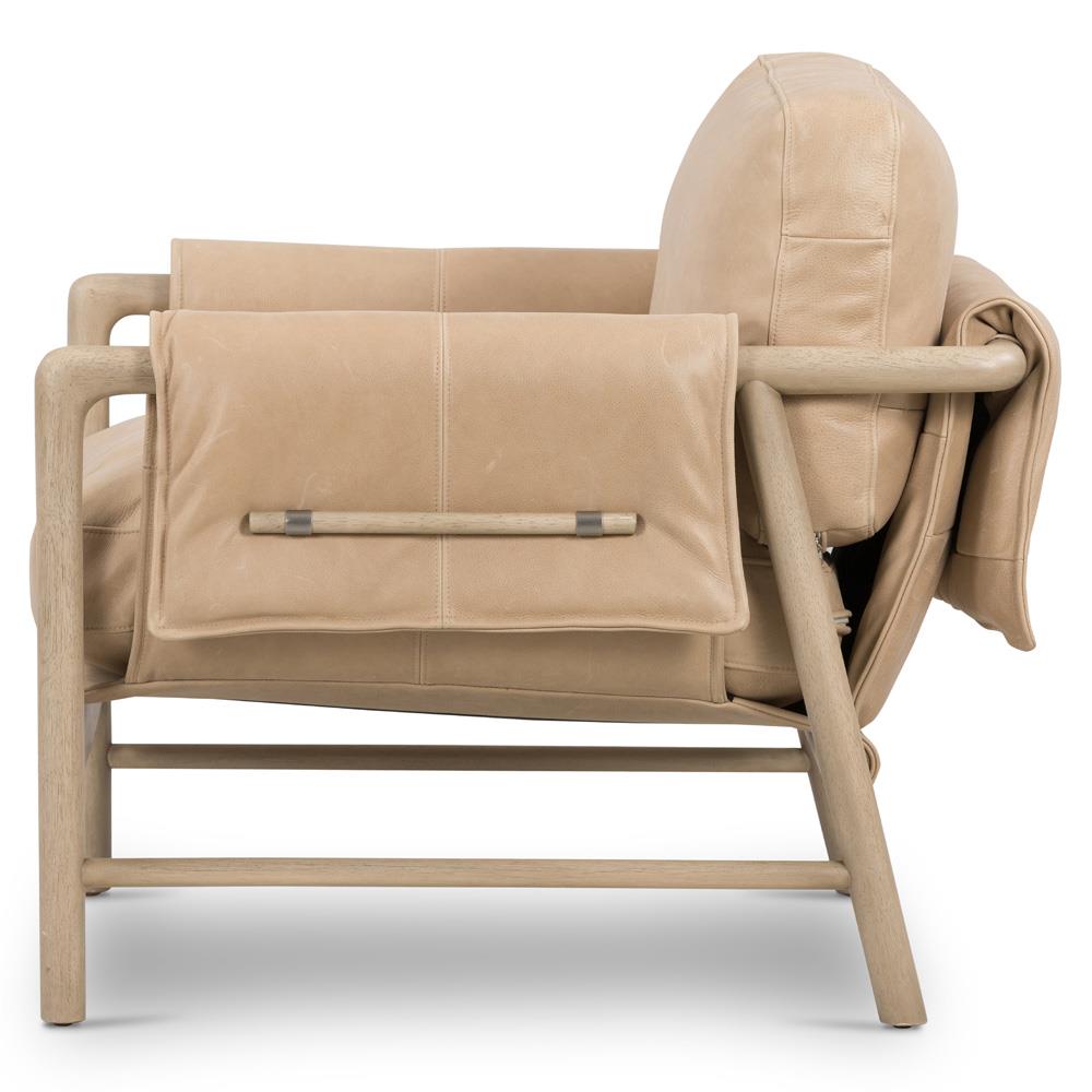 Henry Rustic Lodge Brown Upholstered Wood Frame Arm Chair