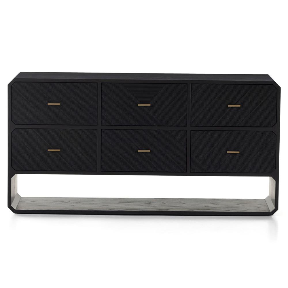 Joy Rustic Lodge Black Ash Wood Dresser