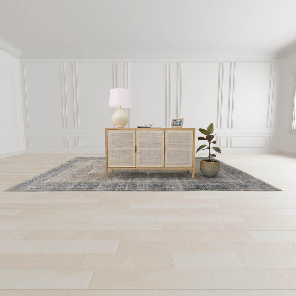 Ronaldo Coastal Beach Natural Oak Wood Woven Rattan 3 Door Sideboard