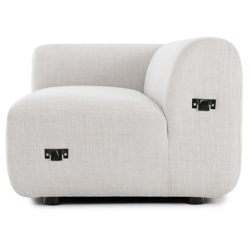 Roy Modern Off White Performance 2 Piece Curved Sectional Sofa - RAF - 120"Wx63"D