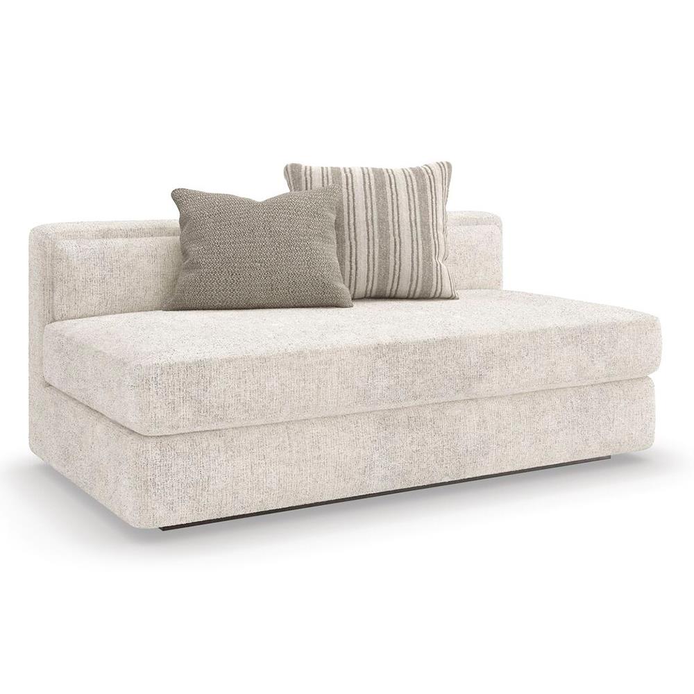 Caracole Unity Modern Beige Performance Upholstered Armless Loveseat
