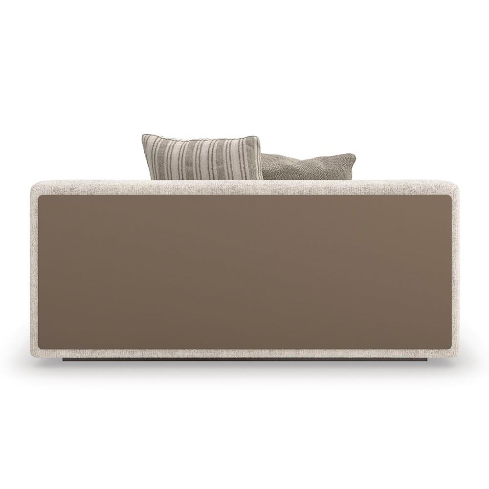 Caracole Unity Modern Beige Performance Upholstered Armless Loveseat